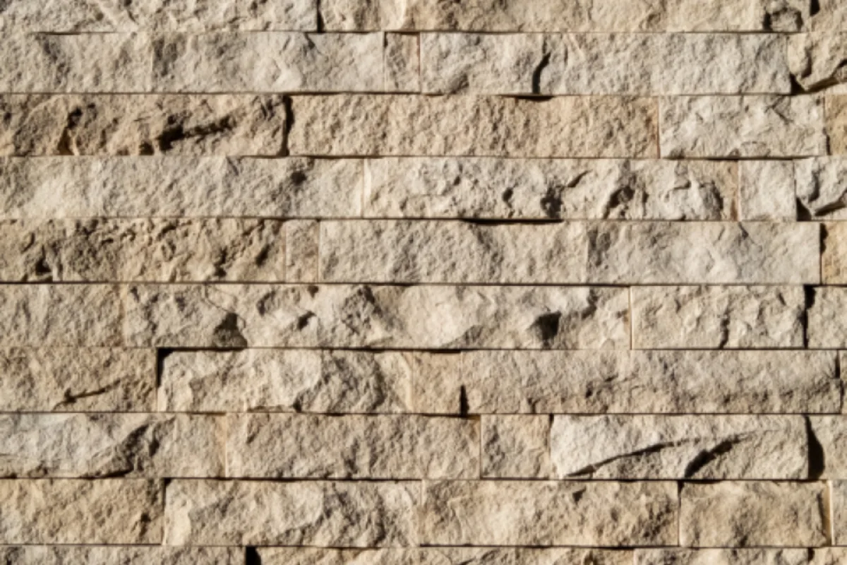 Concrete blocks and bagged masonry products stacked on pallets.